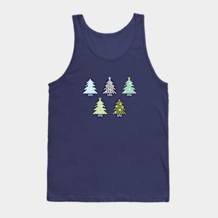 RETRO CHRISTMAS TREES DESIGN Tank Top